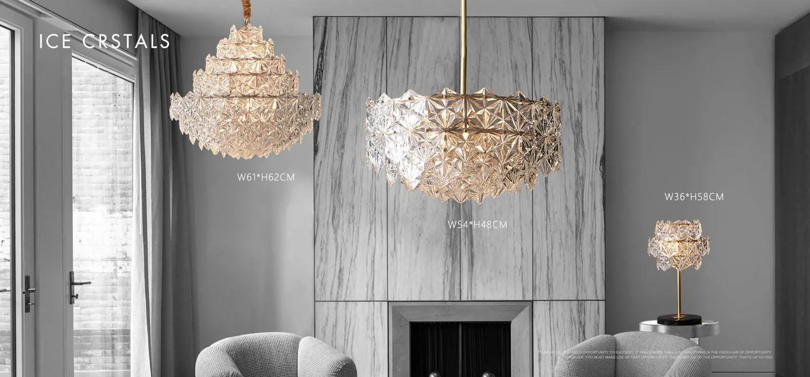 đèn trang trí pha lê