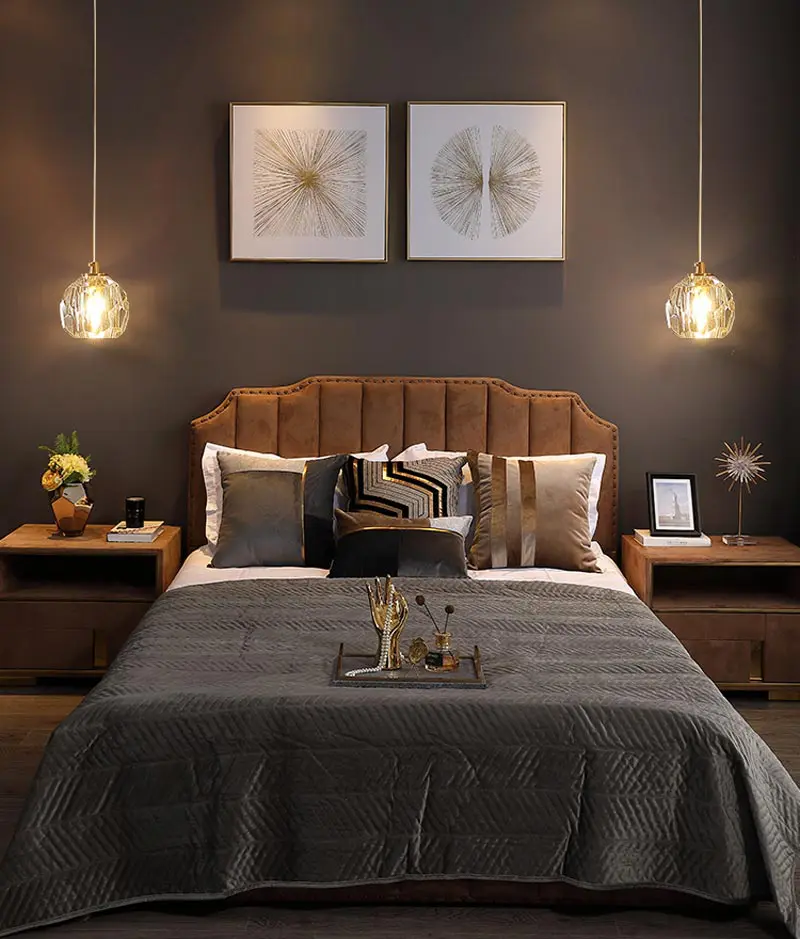 đèn thả đầu giường ngủ pha lê