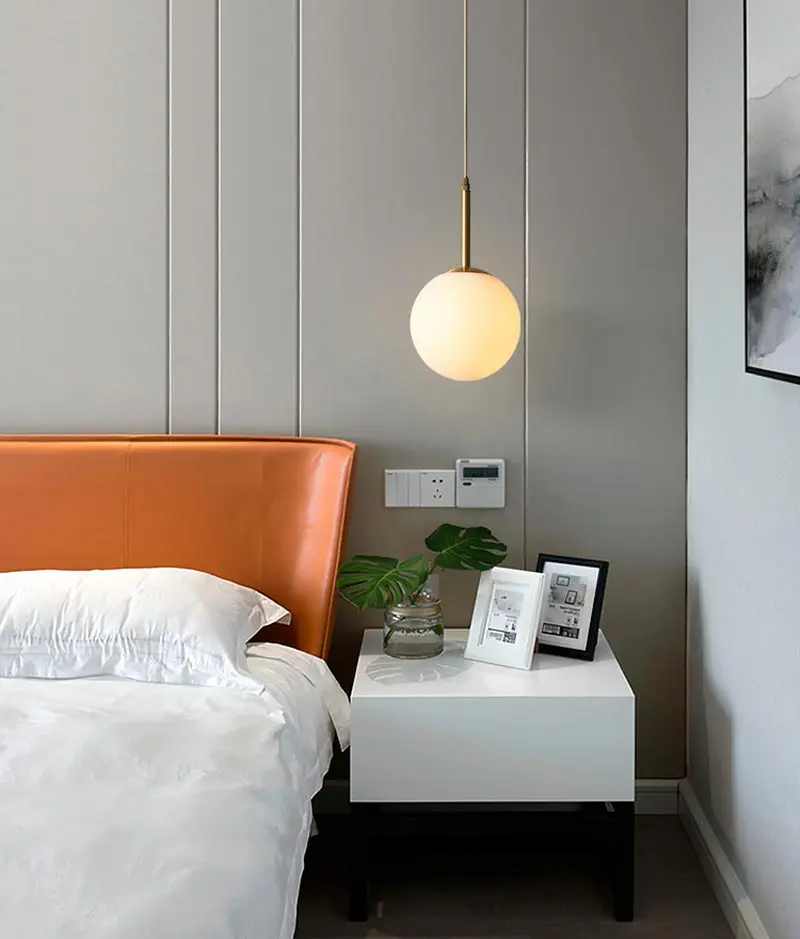 5 den tha 2 đèn thả thủy tinh bóng tròn hiện đại