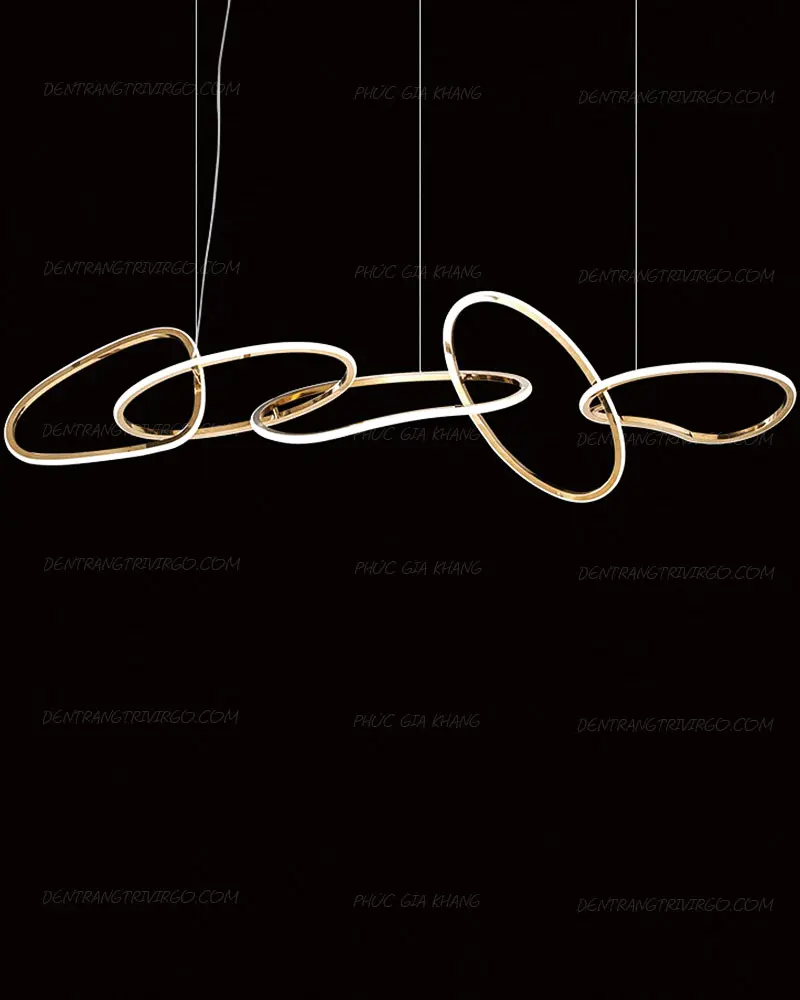 Đèn thả trang trí ngang 5 vòng xi vàng hiện đại VIRGO L153