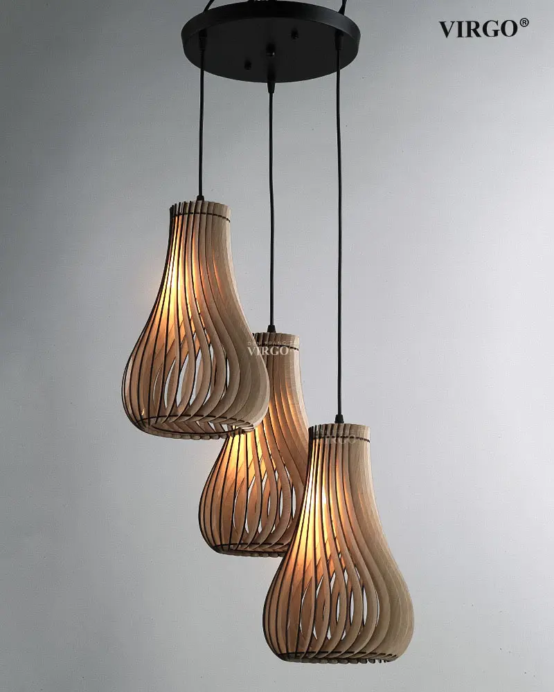 Đèn thả gỗ trang trí VIRGO L298/3 2 Đèn thả gỗ trang trí VIRGO L298/3