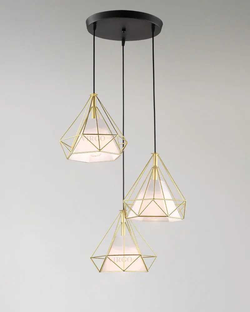 Đèn thả trang trí khung kim cương vàng VIRGO L343/3