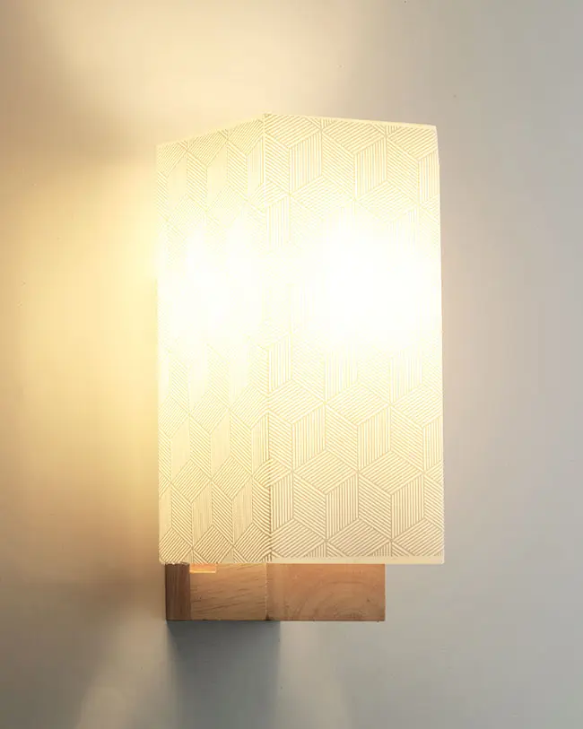 Đèn tường gỗ chụp thủy tinh tối giản VIRGO L453 1 Đèn tường gỗ chụp thủy tinh tối giản VIRGO L453
