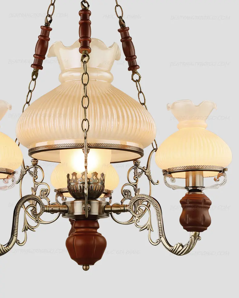 571 3 1 Đèn chùm trang trí đèn dầu cổ điển VIRGO L318/3+1