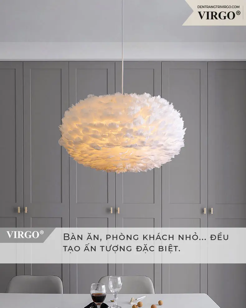 579 4 Đèn thả trang trí lông vũ VIRGO L579