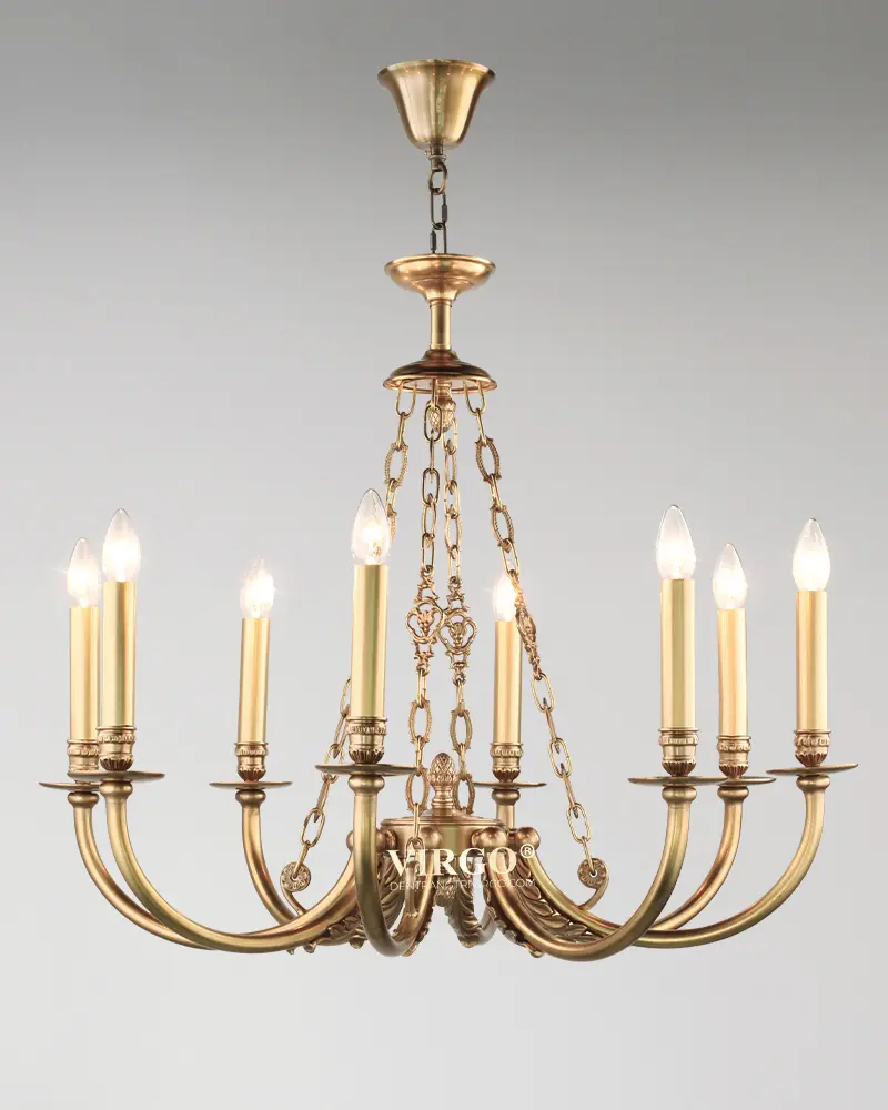 virgo l388 2 Đèn chùm trang trí đồng nến cao cấp VIRGO L388