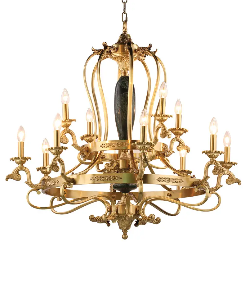 virgo l575 2 Đèn chùm đồng nến cổ điển VIRGO L575