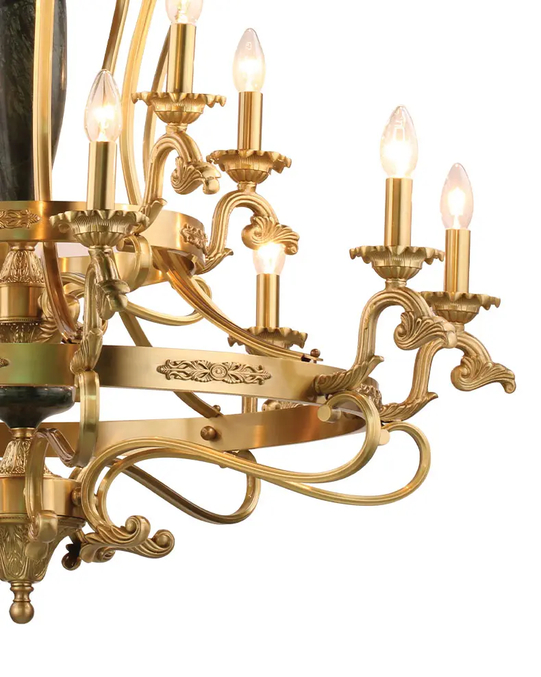 virgo l575 4 Đèn chùm đồng nến cổ điển VIRGO L575