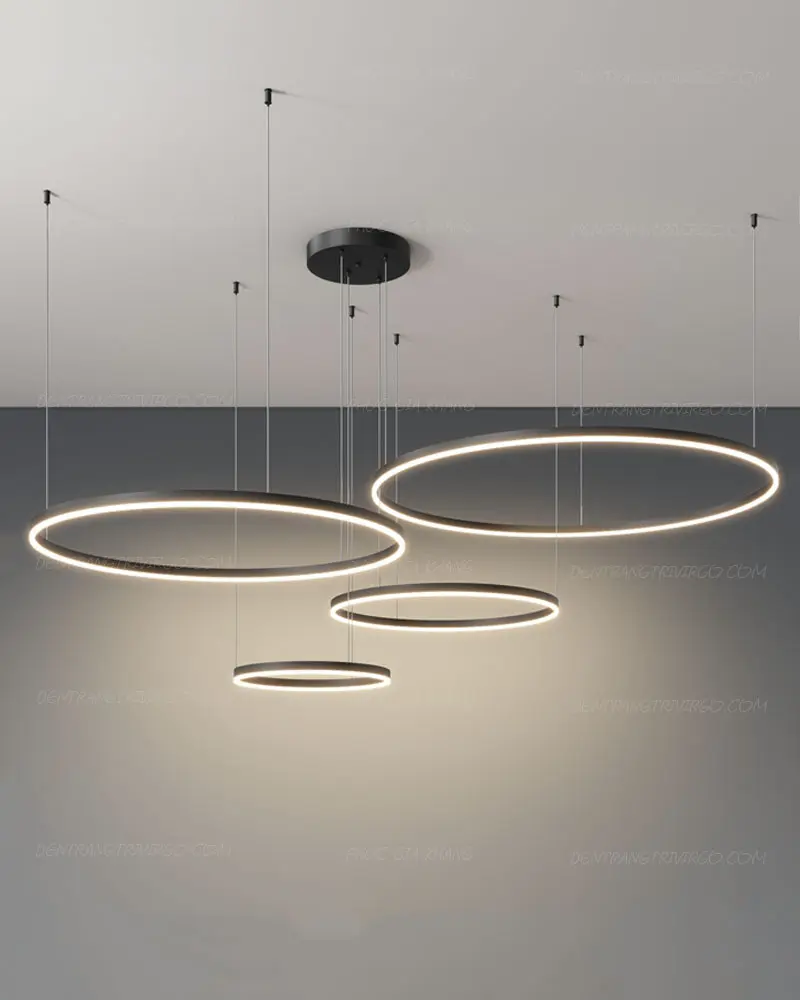 Đèn thả LED 4 vòng tròn trang trí phòng khách hiện đại VIRGO L606