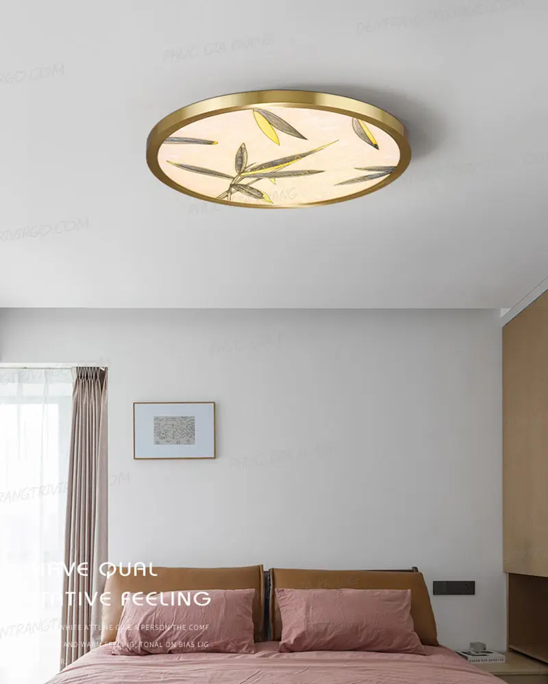 Đèn ốp trần đồng trang trí hoa văn cao cấp L635 2 Đèn ốp trần đồng trang trí hoa văn cao cấp L635