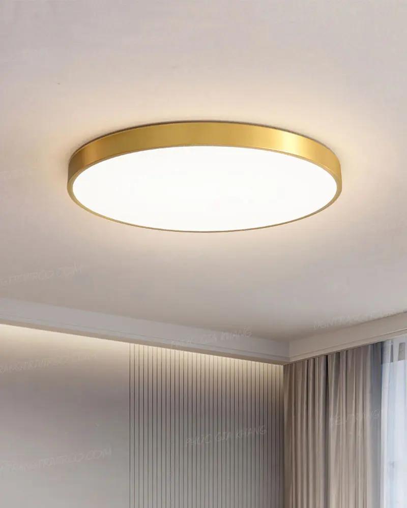 Đèn ốp trần tròn xi mạ vàng đồng cao cấp L653