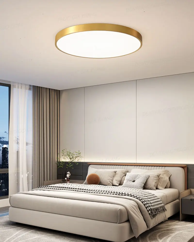 Đèn ốp trần tròn xi mạ vàng đồng cao cấp L653 2 Đèn ốp trần tròn xi mạ vàng đồng cao cấp L653