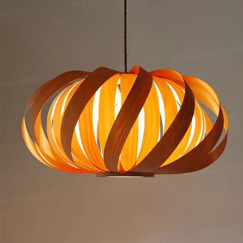 Đèn thả gỗ trang trí L666