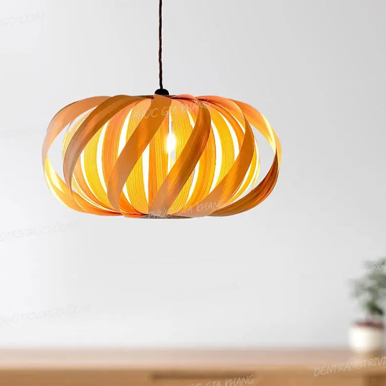 666 3 Đèn thả gỗ trang trí L666