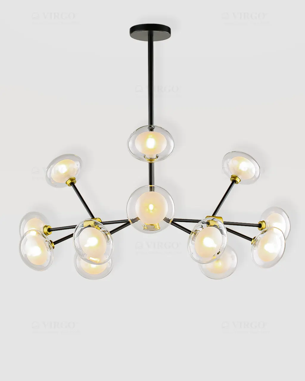 Đèn chùm thủy tinh trang trí 12 bóng P66T12