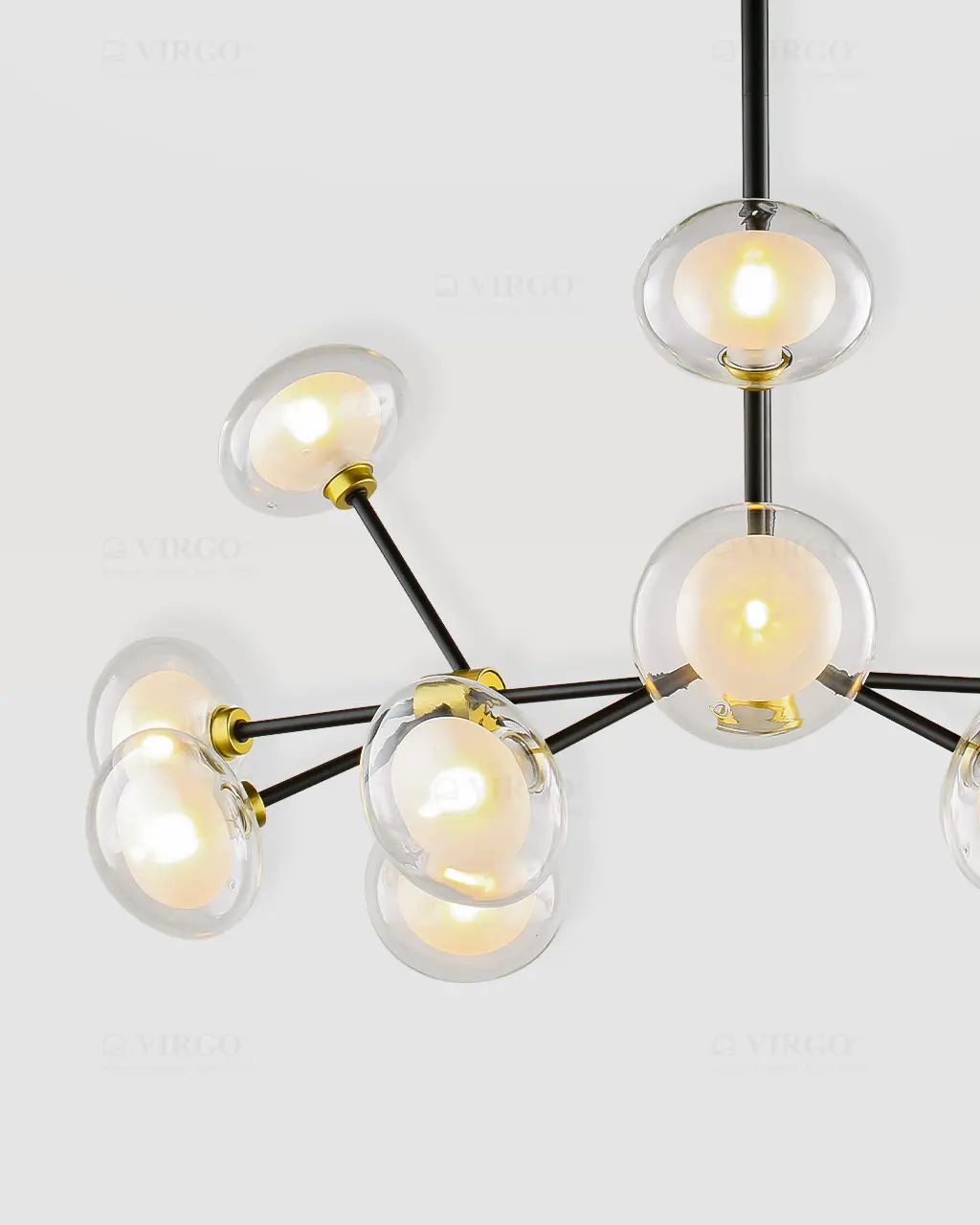 3482 3 Đèn chùm thủy tinh trang trí 12 bóng P66T12