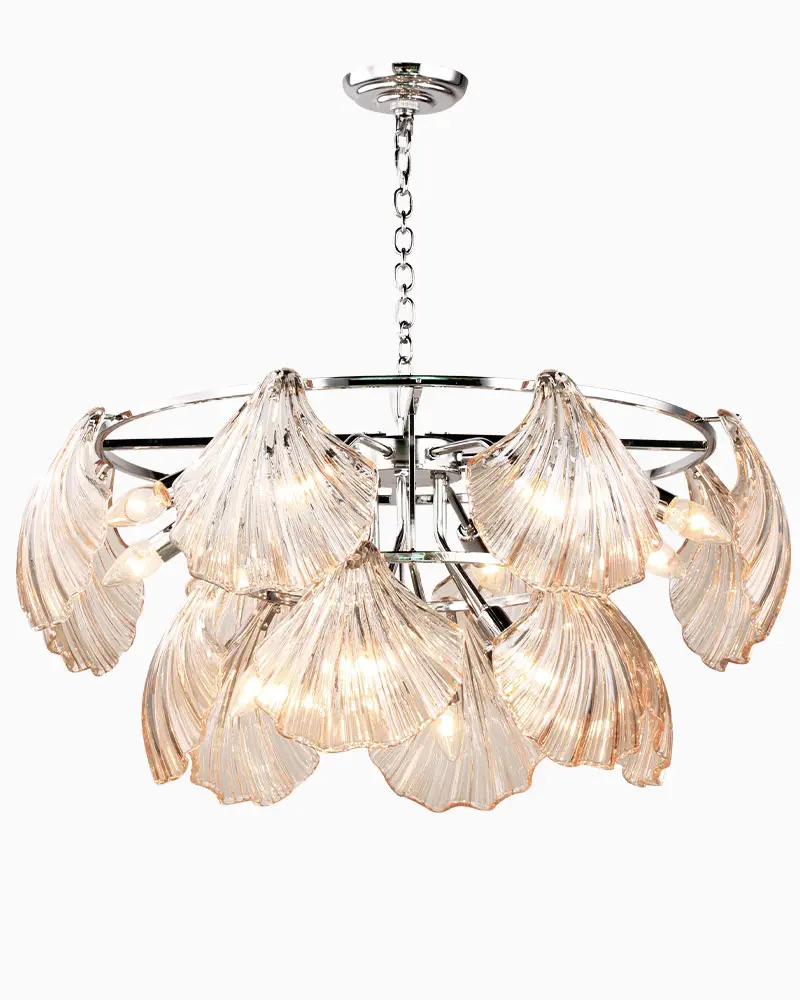 716 1 1 Đèn chùm thủy tinh màu trà cao cấp L716