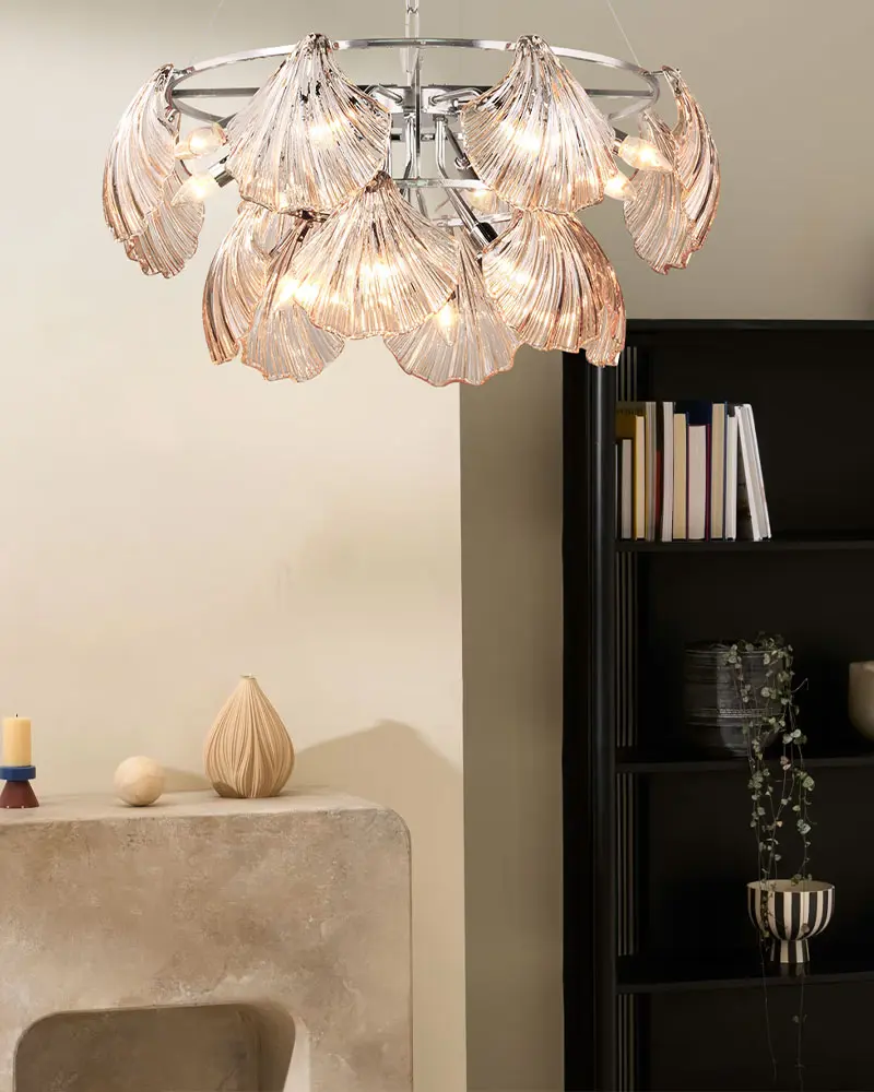 Đèn chùm thủy tinh màu trà cao cấp L716