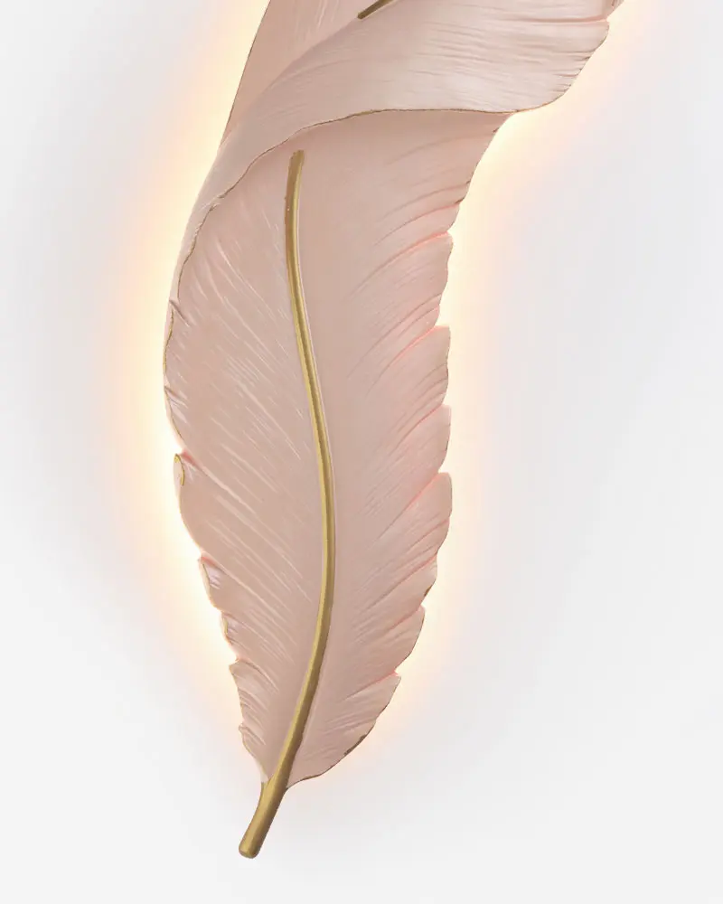 732 3 Đèn tường lông vũ trang trí cao cấp L732