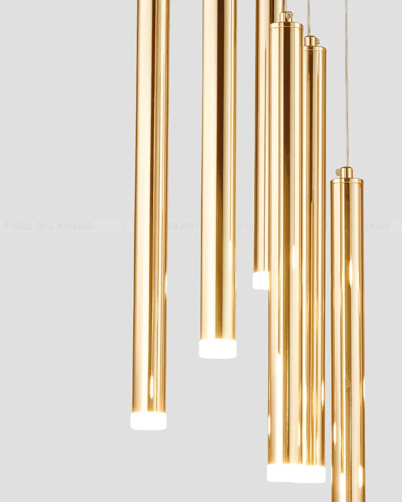 Đèn chùm thả ống bơ xi mạ vàng cao cấp 10 bóng L747 3 Đèn chùm thả ống bơ xi mạ vàng cao cấp 10 bóng L747
