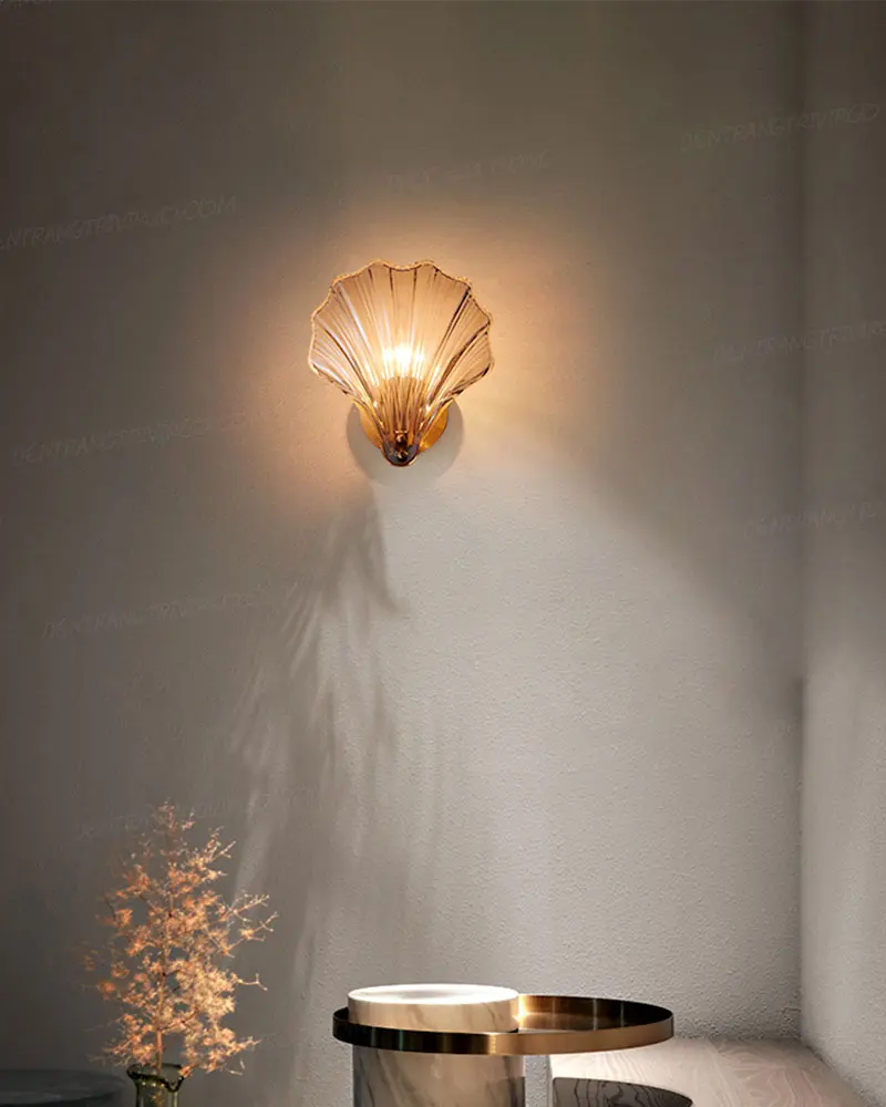 821 6 Đèn tường trang trí vỏ sò thủy tinh cao cấp LVPL24