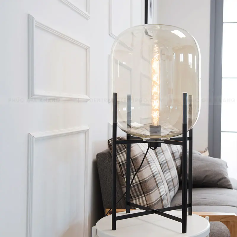 860 2 Đèn để bàn trang trí, đèn ngủ thủy tinh cao cấp LBR3008