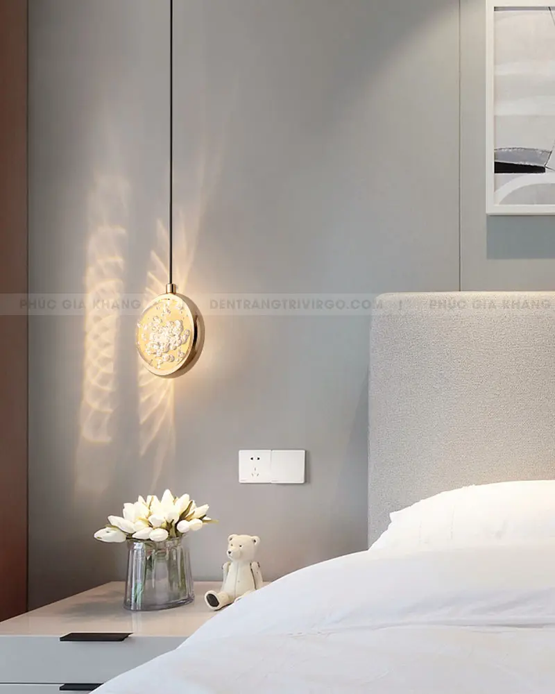 Đèn thả trang trí khối pha lê tròn cao cấp VKT19 1 Đèn thả trang trí khối pha lê tròn cao cấp VKT19