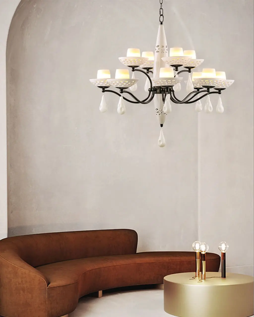 virgo l714 4 Đèn chùm gốm sứ cao cấp 12 tay VIRGO L714