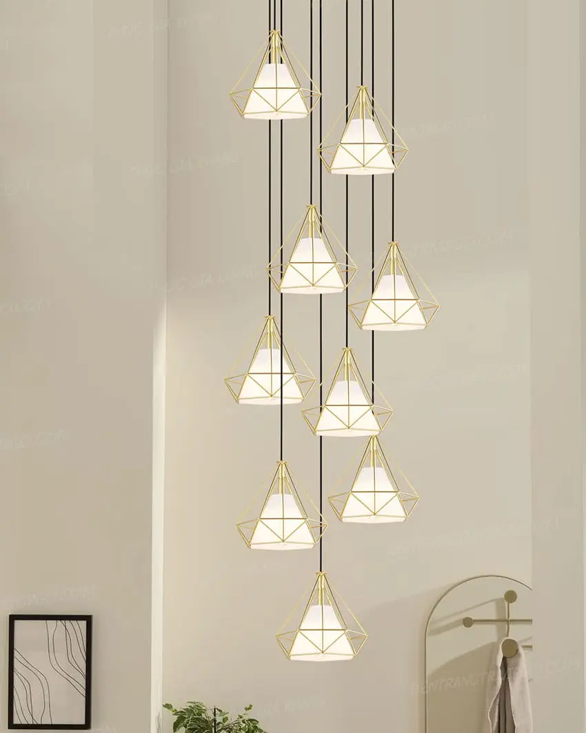 virgo lf22 2 Đèn thả thông tầng khung kim cương VIRGO LF22