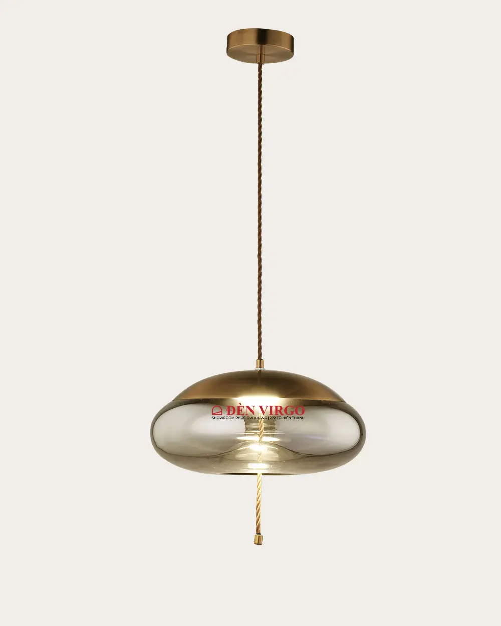 2021 3 Đèn thả trang trí thủy tinh đen khói cao cấp LH21520