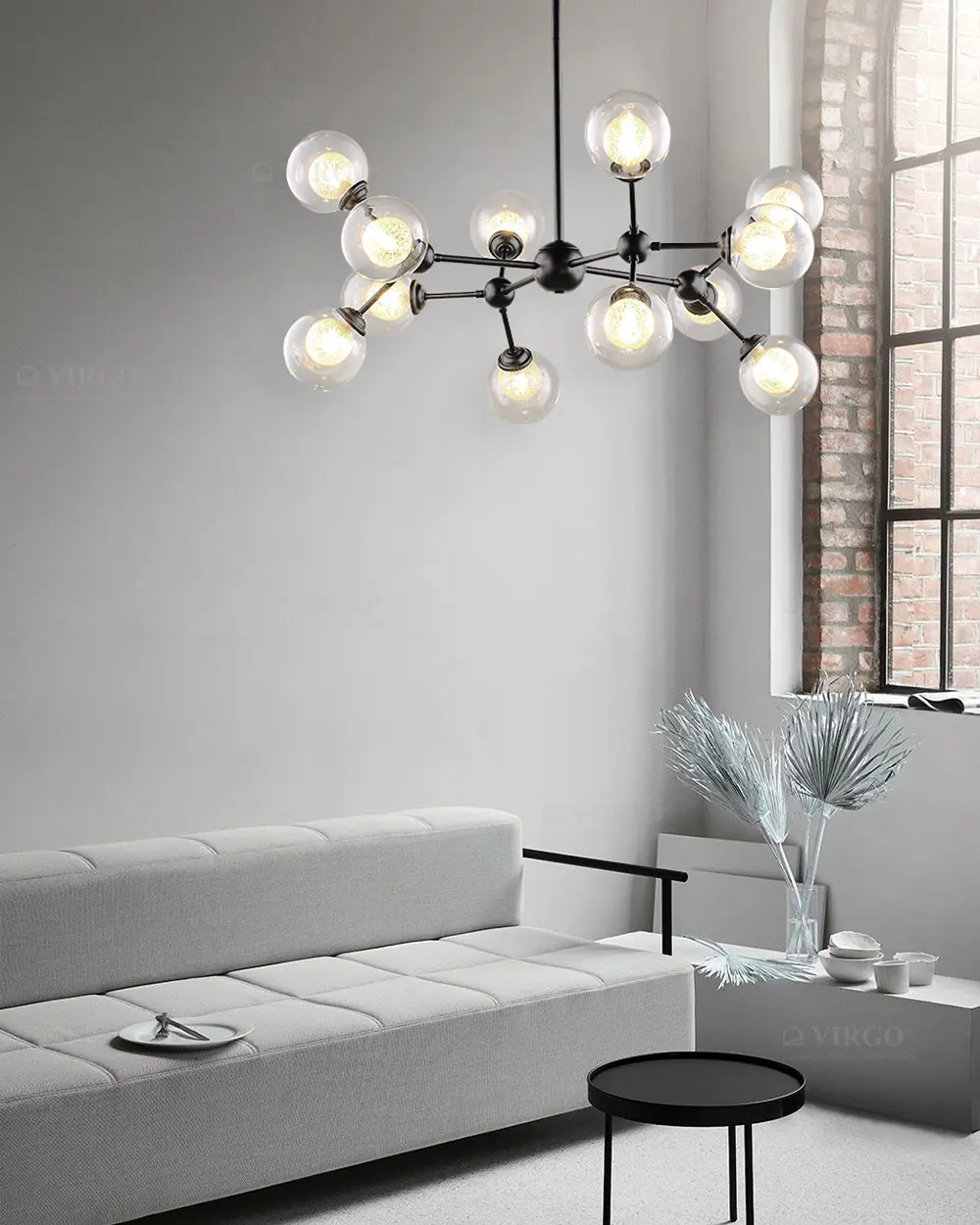 2026 10 Đèn đèn thủy tinh phân tử 12 bóng hiện đại P8171