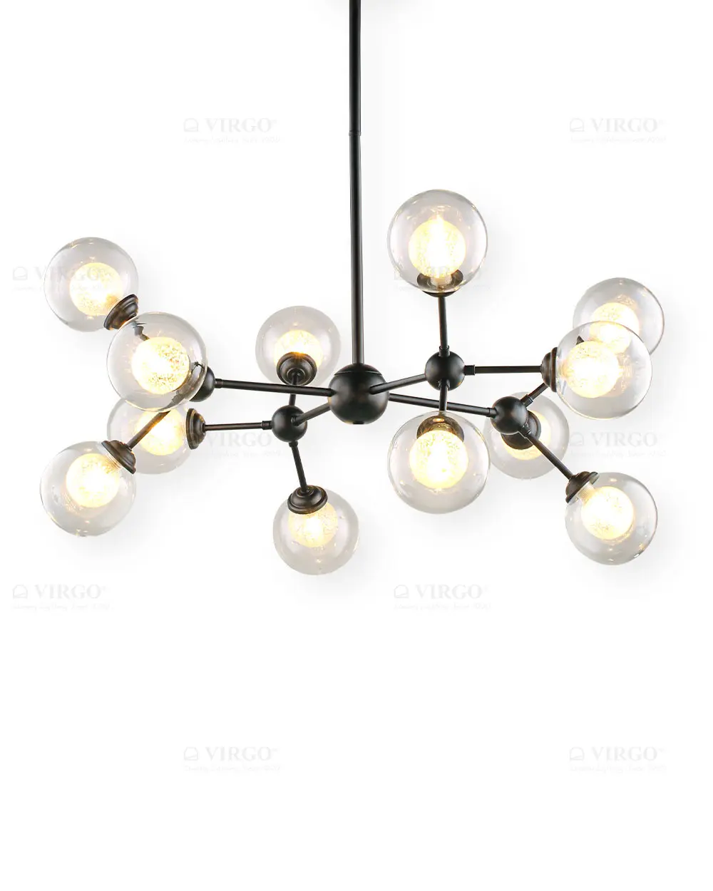 Đèn đèn thủy tinh phân tử 12 bóng hiện đại P8171