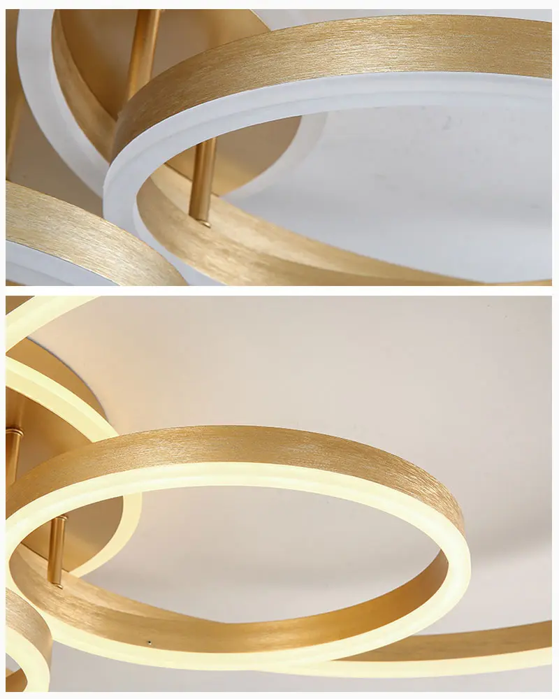 968 1 Đèn mâm LED ốp trần vòng tròn hợp kim xi vàng cao cấp LA7001/75