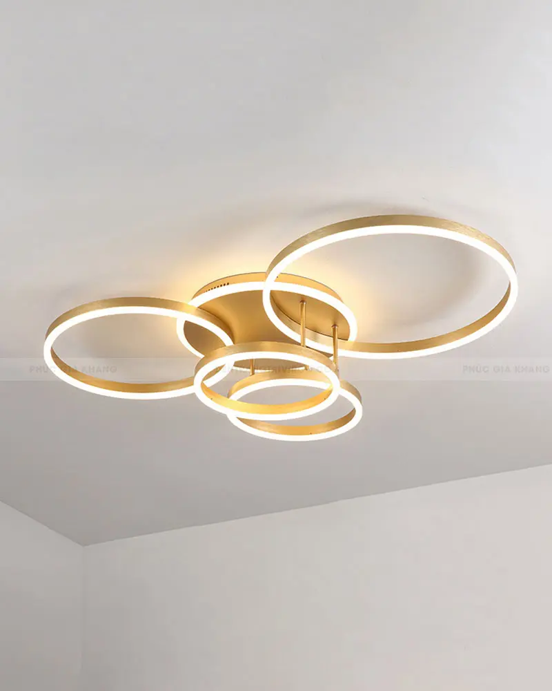 968 7 Đèn mâm LED ốp trần vòng tròn hợp kim xi vàng cao cấp LA7001/75