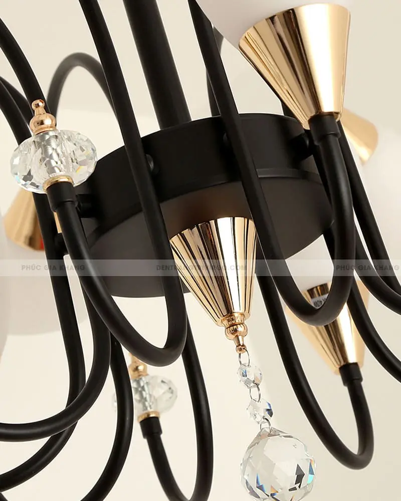 lv176812 4 Đèn chùm thủy tinh hoa lan 12 bóng VIRGO LV1768/12