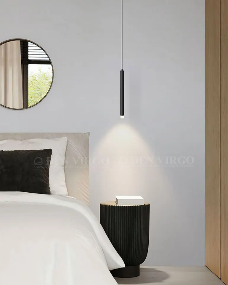 Đèn thả LED ống kim loại đen V6013