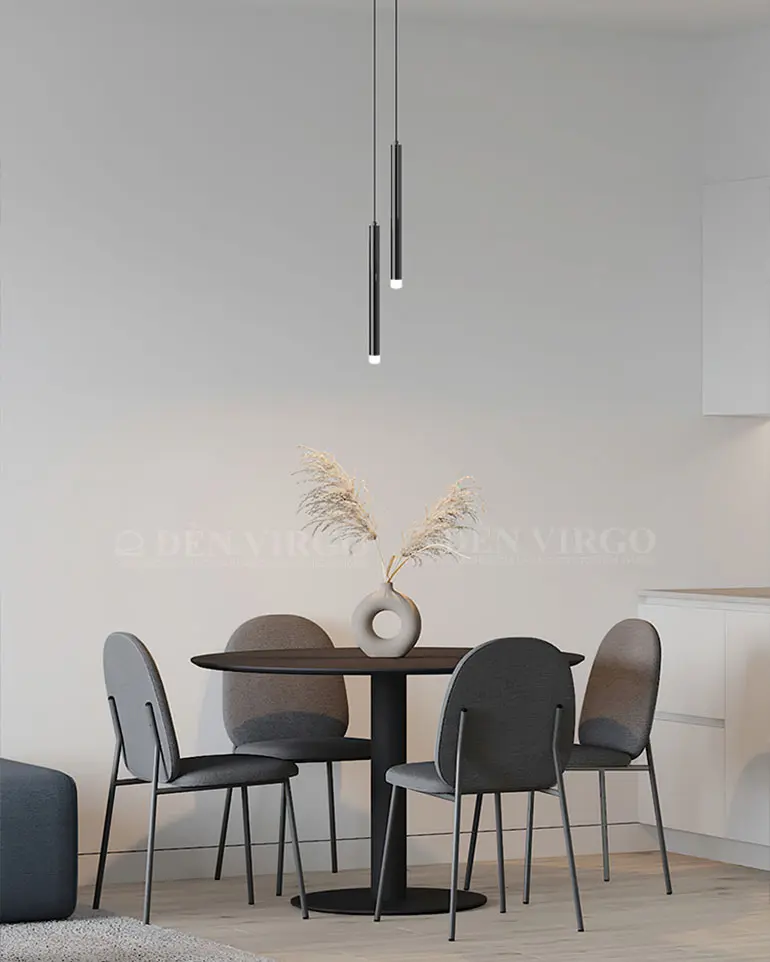 Đèn thả LED ống kim loại đen V6013