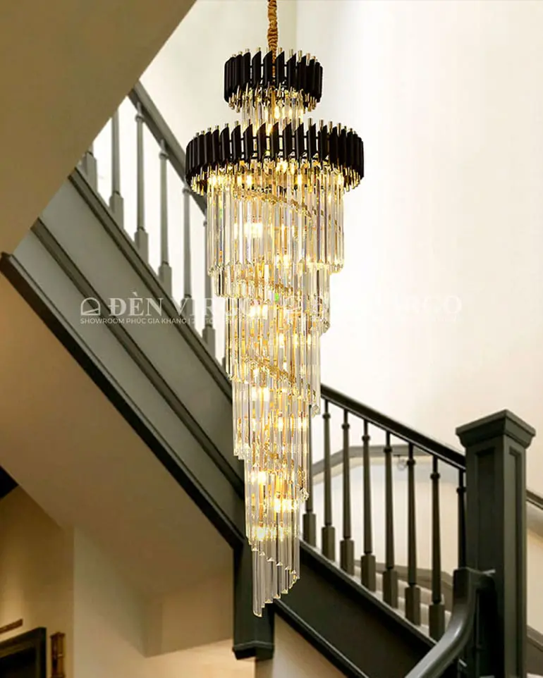 Đèn chùm pha lê thông tầng cao cấp VIRGO F2311 2 Đèn chùm pha lê thông tầng cao cấp VIRGO F2311