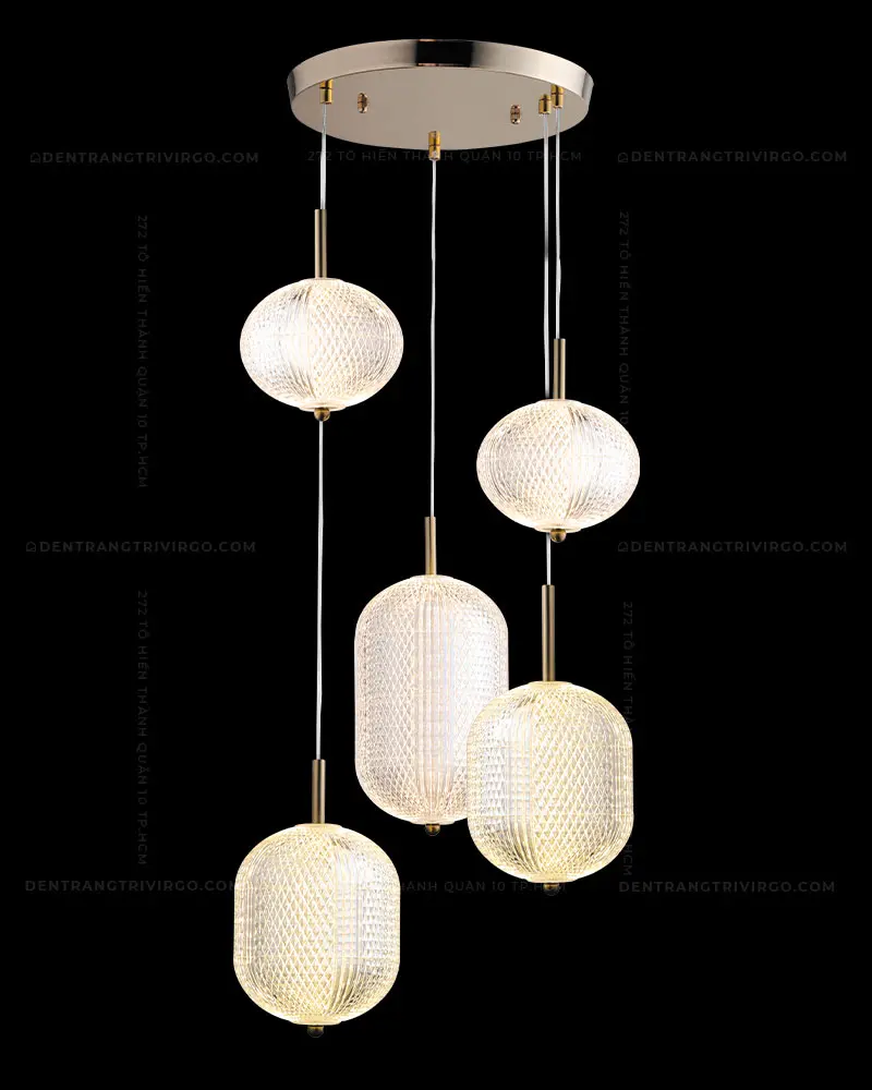 Đèn thả thủy tinh trang trí cao cấp A8961/5 2 Đèn thả thủy tinh trang trí cao cấp A8961/5