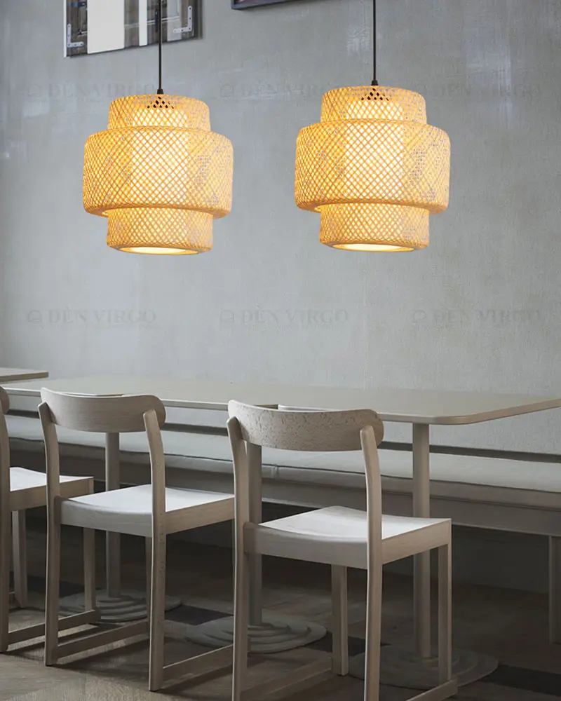3320 1 Đèn thả mây tre trang trí P96238