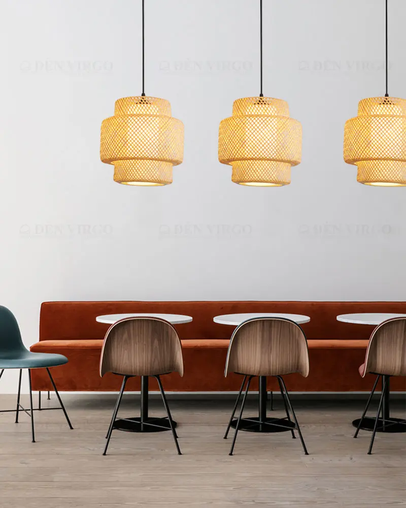 3320 3 Đèn thả mây tre trang trí P96238