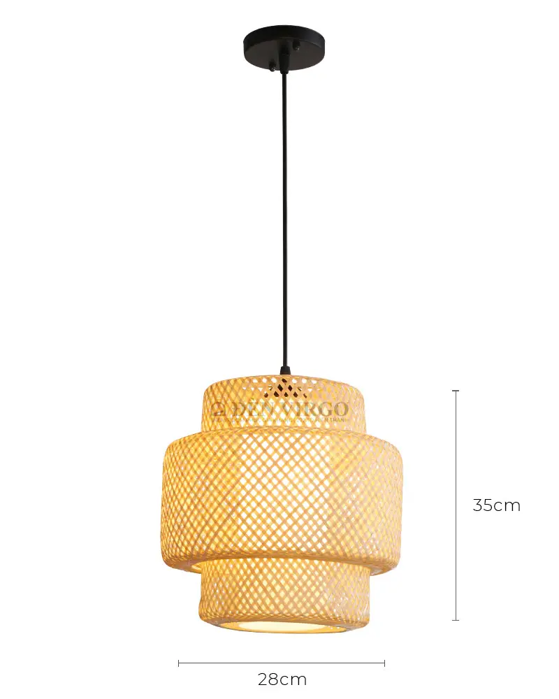 3320 4 Đèn thả mây tre trang trí P96238