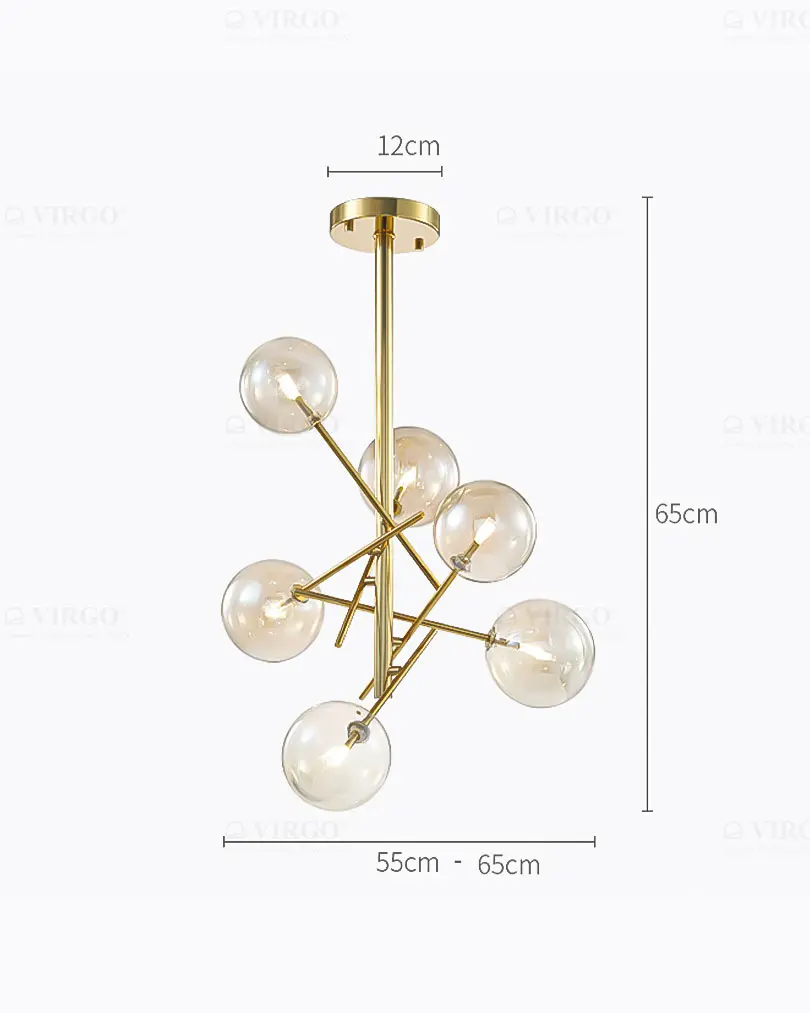 Đèn chùm thủy tinh trang trí PT13/6