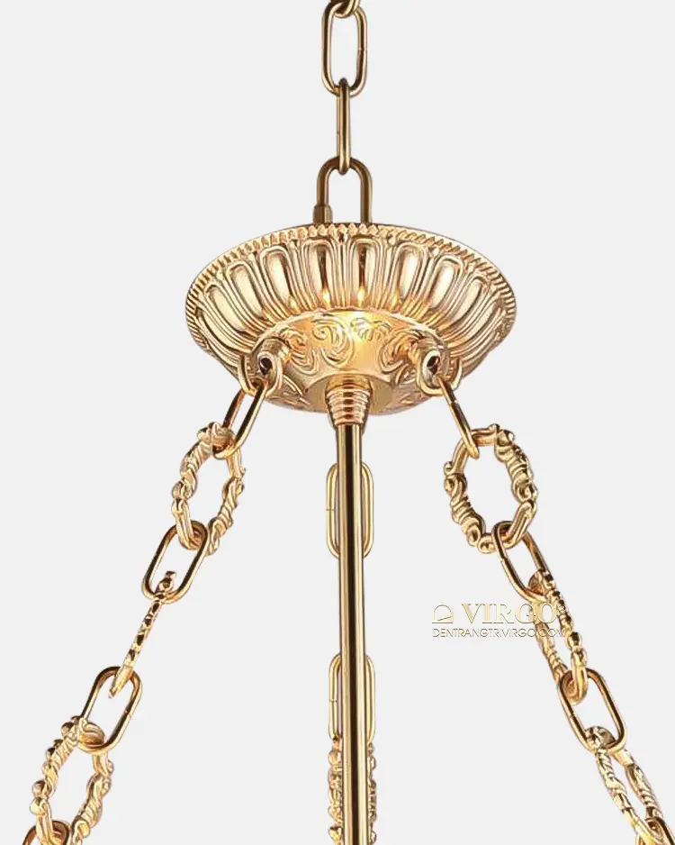 3388 3 Đèn thả đồng chao đá cổ điển P293/65