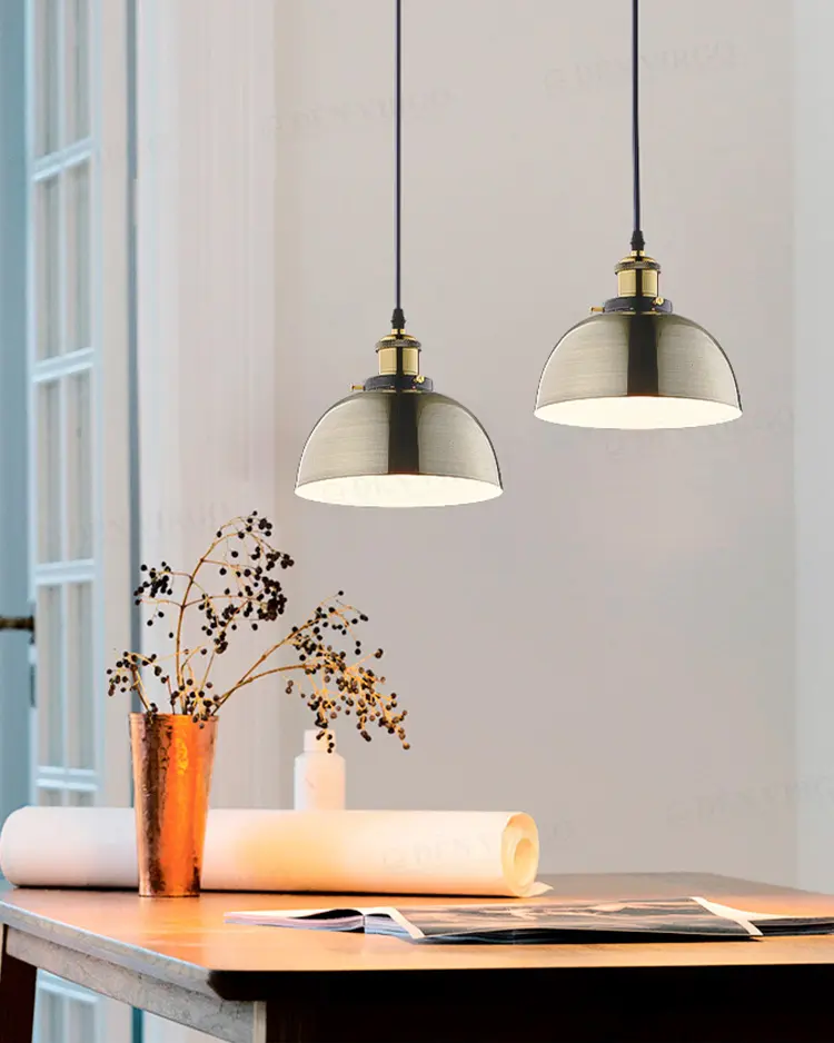 Đèn thả trang trí công nghiệp màu đồng cổ điển PN601/1 2 Đèn thả trang trí công nghiệp màu đồng cổ điển PN601/1