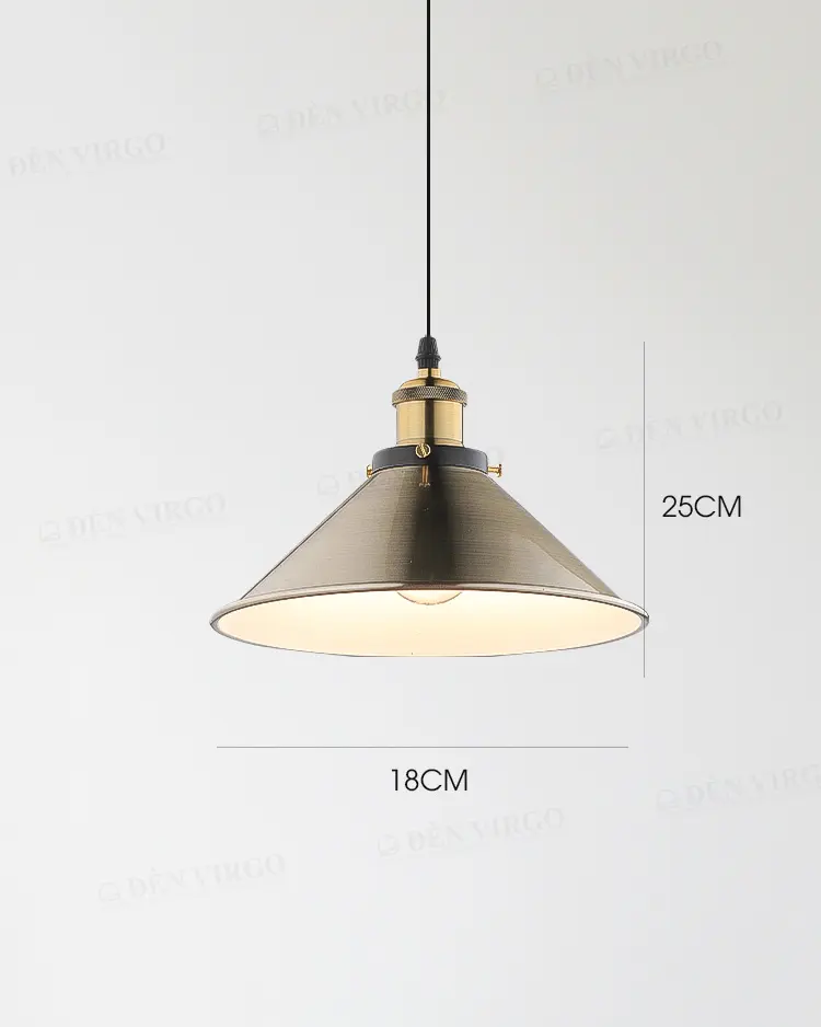 Đèn thả trang trí công nghiệp màu đồng cổ điển PN601/1 4 Đèn thả trang trí công nghiệp màu đồng cổ điển PN601/1