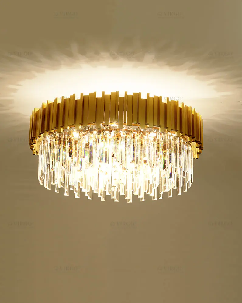 Đèn ốp trần pha lê trang trí cao cấp C877A 2 Đèn ốp trần pha lê trang trí cao cấp C877A