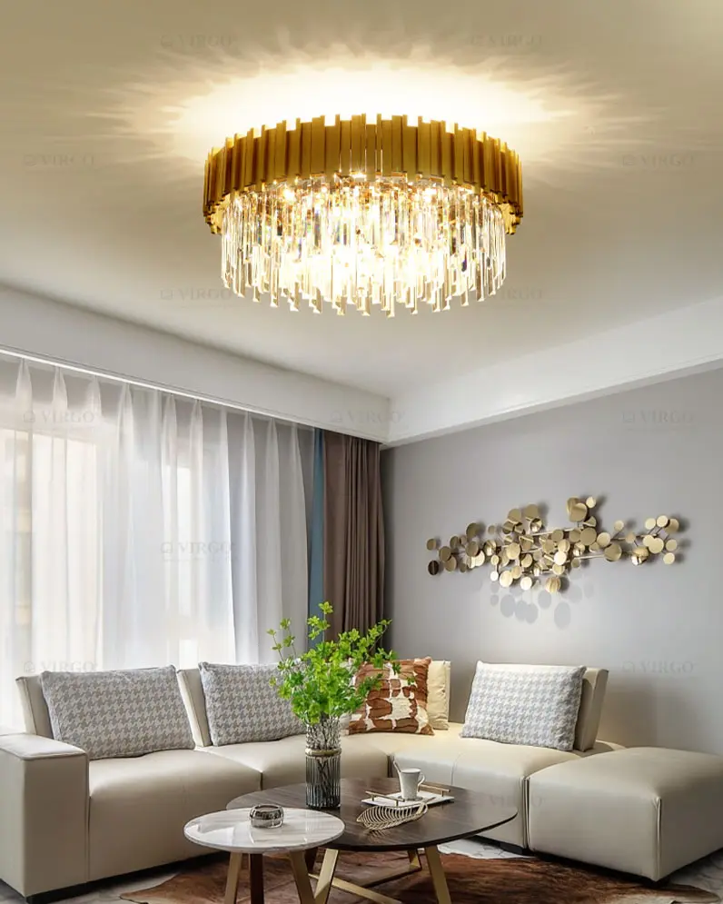 Đèn ốp trần pha lê trang trí cao cấp C877A 1 Đèn ốp trần pha lê trang trí cao cấp C877A