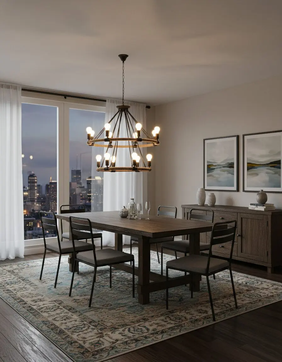 Đèn chùm dây thừng phong cách công nghiệp VIRGO P13T 1 Đèn chùm dây thừng phong cách công nghiệp VIRGO P13T