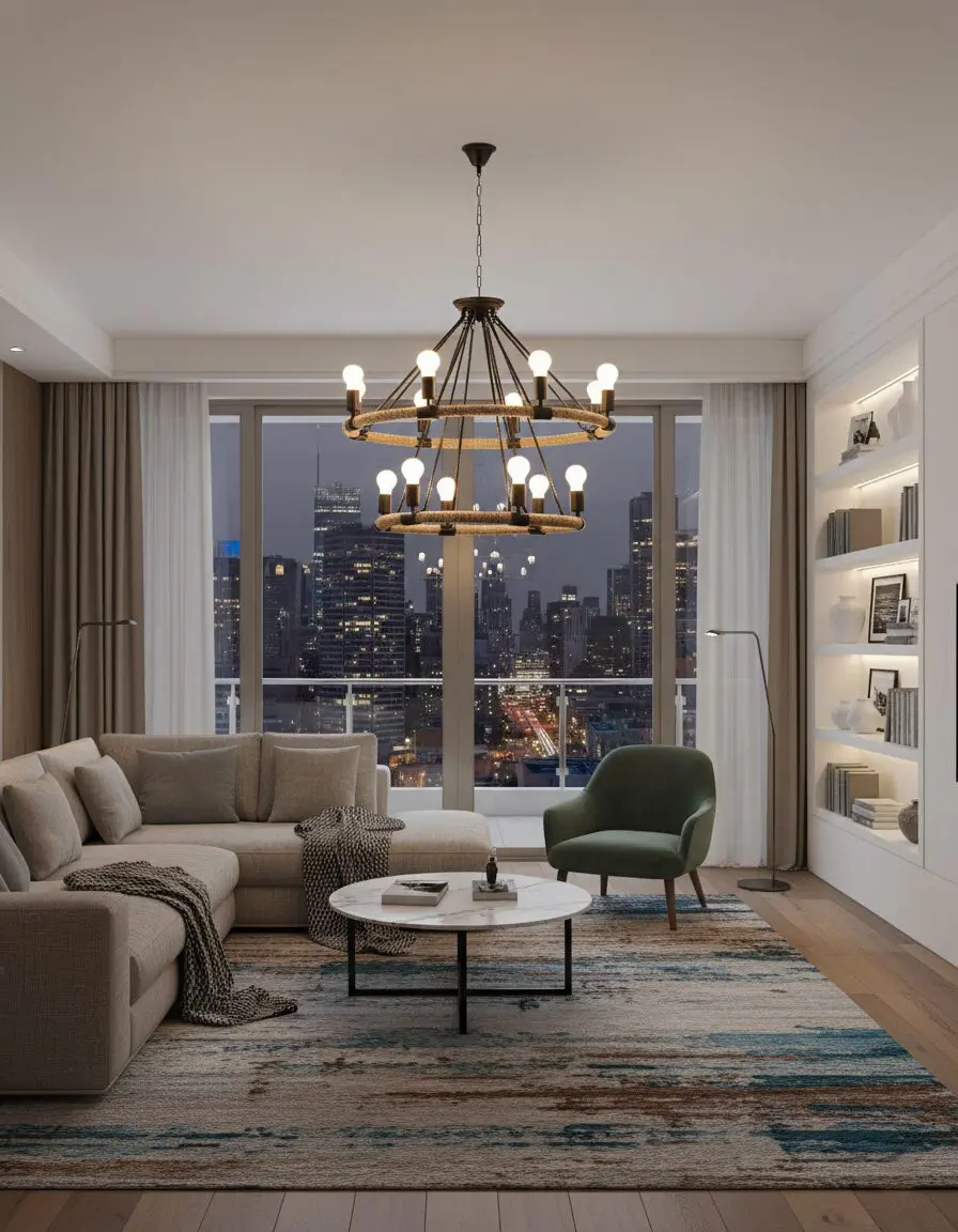 Đèn chùm dây thừng phong cách công nghiệp VIRGO P13T 3 Đèn chùm dây thừng phong cách công nghiệp VIRGO P13T